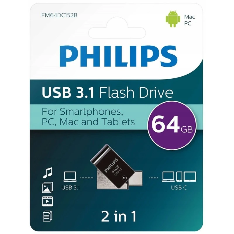 Pendrive Philips 2in1 OTG 64GB USB 3.1 + USB C