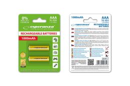 Akumulatorki Esperanza NI-MH AAA 1000MAH 2szt Żółte (EZA101Y)