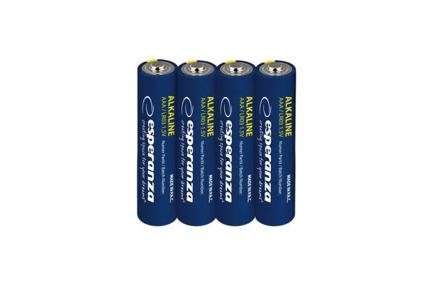 Baterie alkaliczne Esperanza typu AAA (R3/LR3/LR03) 4szt ZGRZEWKA (EZB117)
