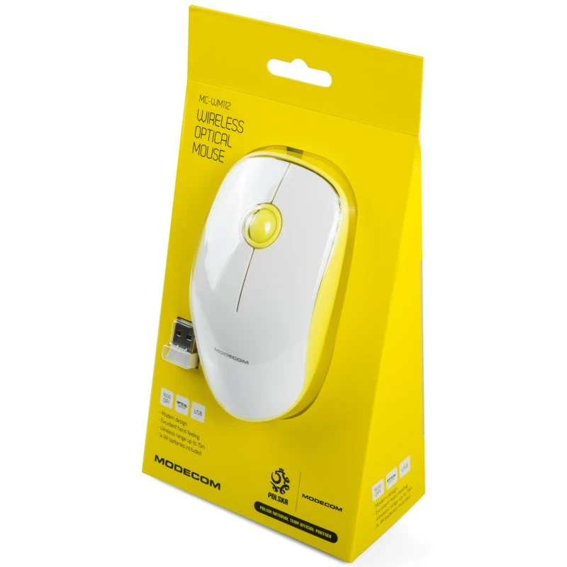 Bezprzewodowa Mysz Optycvzna Modecom WM112 Żółta