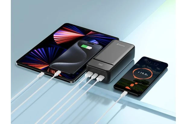 SWISSTEN Powerbank 30000 mAh 22,5W POWER LINE II Li-Pol 5/9/12V USB-C 2xUSB-A (220 139 48)