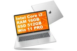 Laptop HP 17-cn0003dx / 7E497UA / Intel Core i3 / 16GB / 512GB / Intel UHD / HD+ / Win 11 Pro / Srebrny