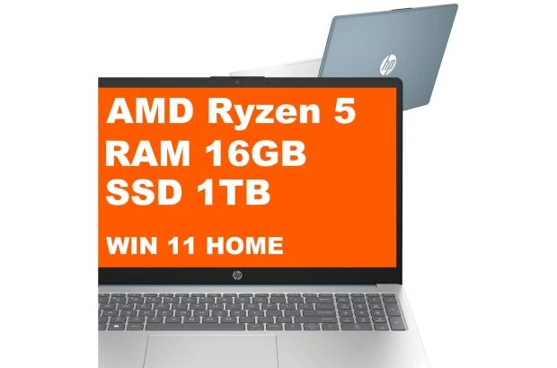 Laptop HP 15-fc0037ca / B8MU8UA / Ryzen 5 / 16GB / 1TB / AMD Radeon / FullHD / Win 11 / Niebieski
