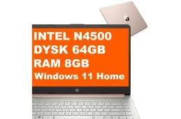 Laptop edukacyjny HP 14-dq3015dx / CD9Y9UA / Intel N4500 / 8GB / eMMC 64GB / Intel UHD / Win 11 / Różowy