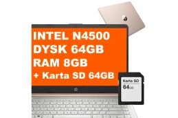Laptop edukacyjny HP 14-dq3015dx / CD9Y9UA / Intel N4500 / 8GB / eMMC 64GB + SD 64GB / Intel UHD / Win 11 / Różowy