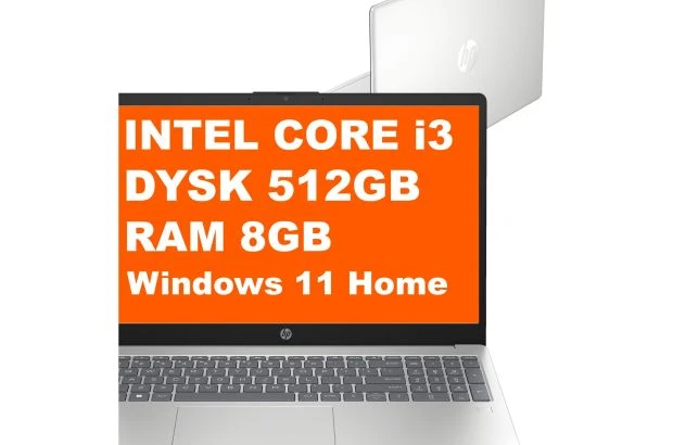 Laptop HP 15-fd0133wm / B4KT4UA / Intel i3 / 8GB / 512GB / Intel UHD / FullHD / Win 11 / Srebrny