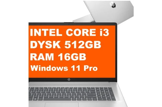 HP Laptop 17-cn3083st / B5RH2UA / Intel i3 / 16GB / 512GB / Intel UHD / FullHD / Win 11 Pro / Srebrny