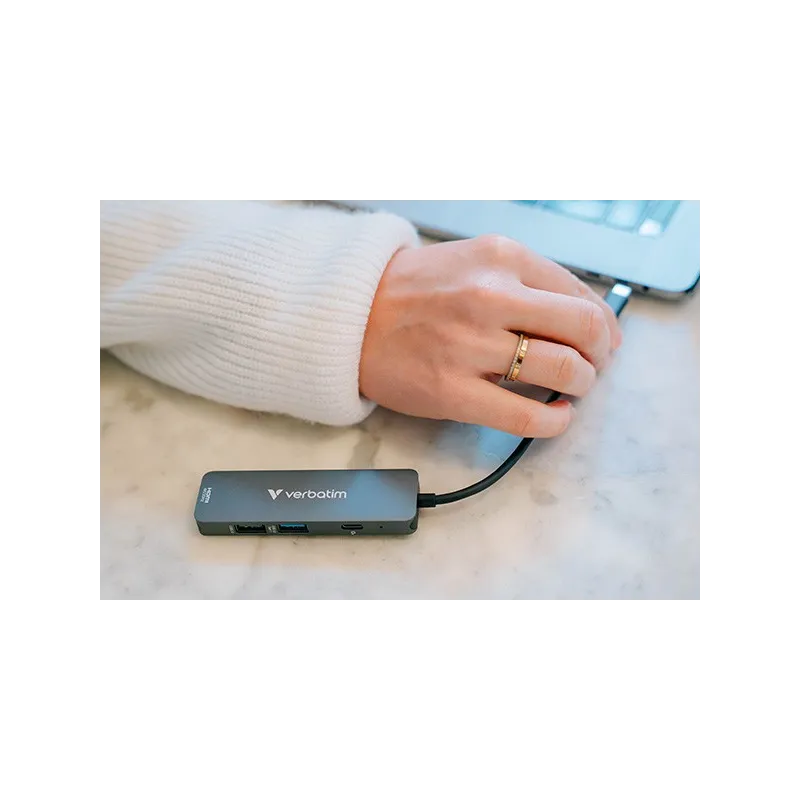 Stacja dokująca Verbatim USB-C 32155 szara USB-C PD USB-A 3.2 Gen 1 USB-A 2.0