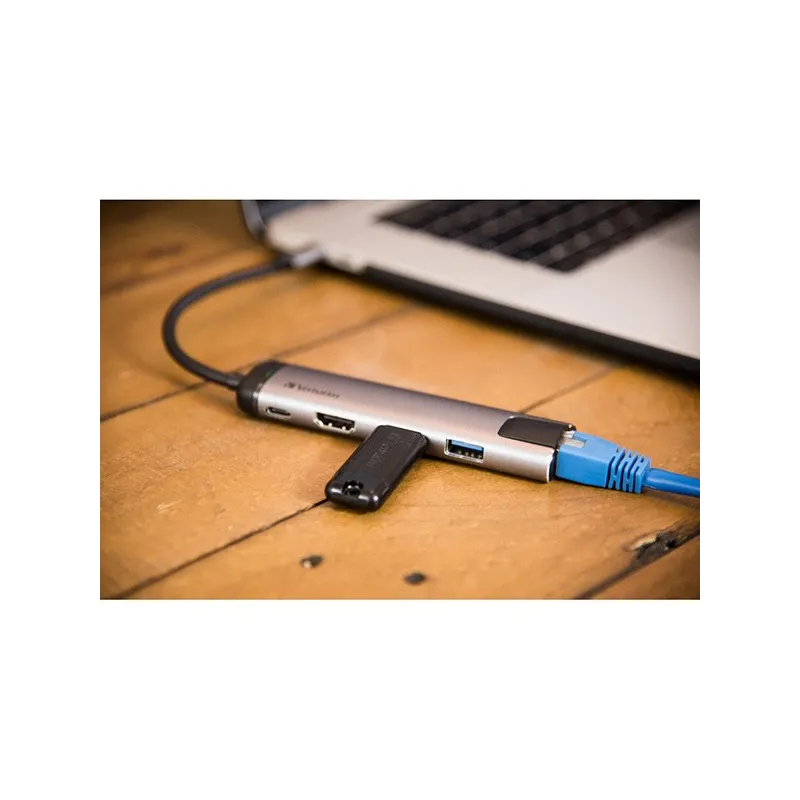 Stacja dokująca Verbatim USB 3.1 49141 szara USB-C, USB-C USB-A HDMI RJ-45