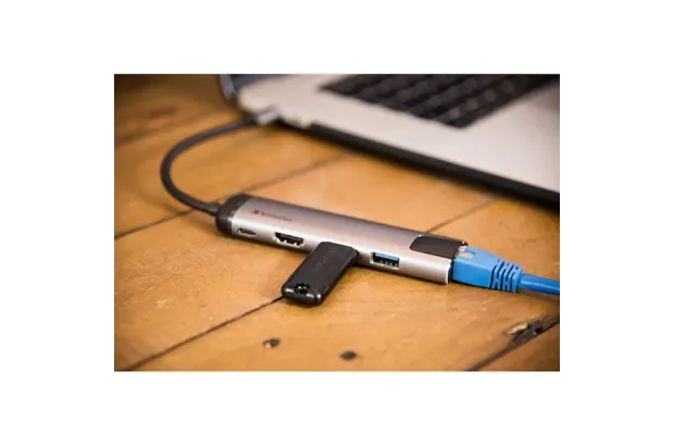 Stacja dokująca Verbatim USB 3.1 49141 szara USB-C, USB-C USB-A HDMI RJ-45