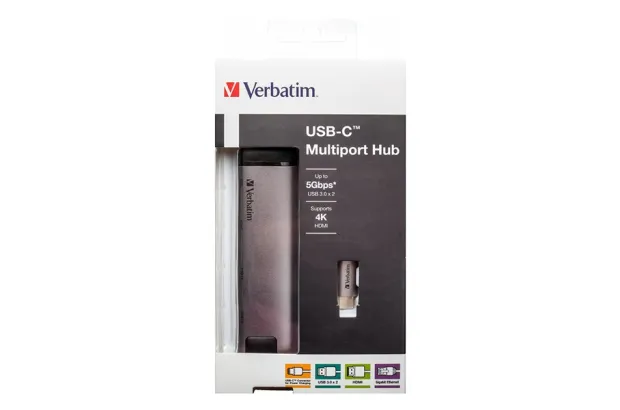 Stacja dokująca Verbatim USB 3.1 49141 szara USB-C, USB-C USB-A HDMI RJ-45