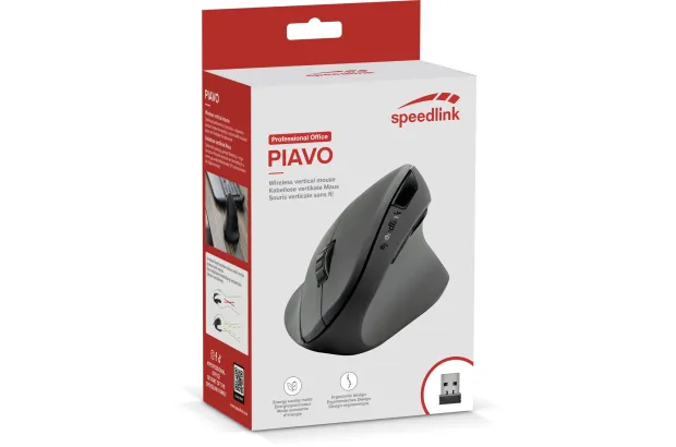 Mysz pionowa Speedlink PIAVO Ergonomic Vertical Mouse Wireless Czarna