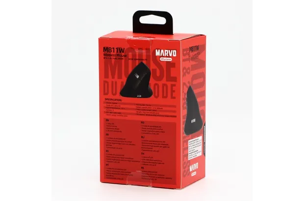 Mysz Pionowa Bezprzewodowa BT+2,4GHz Marvo HIPO 1600DPI sensor optyczny czarna