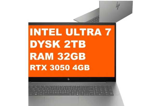 Laptop HP Envy 17T-CW100 / B9FG4U8 / Intel Ultra 7 / 32GB / 2TB / RTX 3050 / UHD / Win 11 / Srebrny