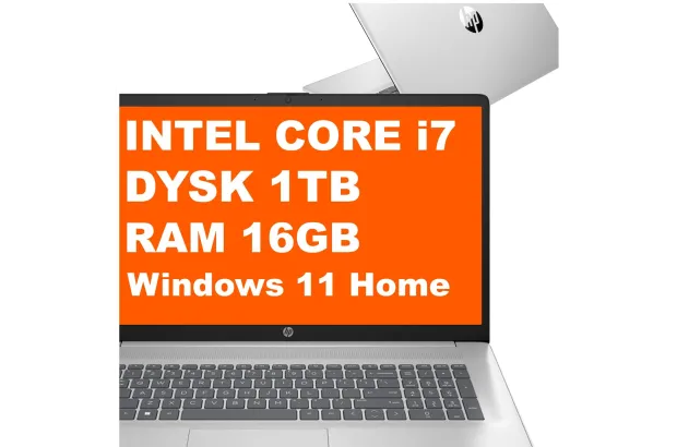 Laptop HP 17-cn3327dx / C0CM3UA / Intel Core i7 / 16GB / 1TB / Iris Xe / FullHD / Win 11 / Srebrny