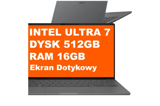 Asus Zenbook 14 UX3405CA-U7512 / Ultra 7 / 16GB / 512GB / Intel ARC / WUXGA / Dotyk / Win 11 / Szary