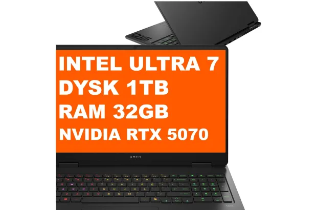 Laptop Gamingowy HP Omen Slim 16-an0003nr / B9KK3UA / Ultra 7 / 32GB / 1TB / RTX 5070 / 2k / Win 11 / Czarny