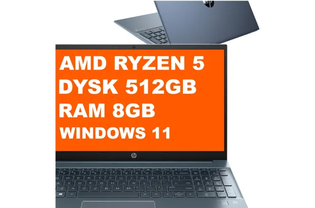 Laptop HP Pavilion 15-eh1052wm / 4J8D6UA / Ryzen 5 / 8GB / 512GB / Radeon / FullHD / Win 11 / Niebieski