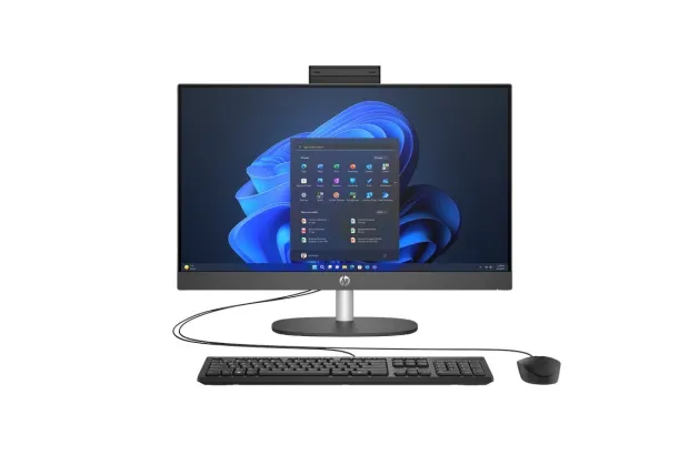 Komputer All-In-One HP ProOne 240 G10 / 9H6E5ET / Intel i5 / 8GB / 512GB / Iris Xe / FullHD / FreeDOS / Czarny
