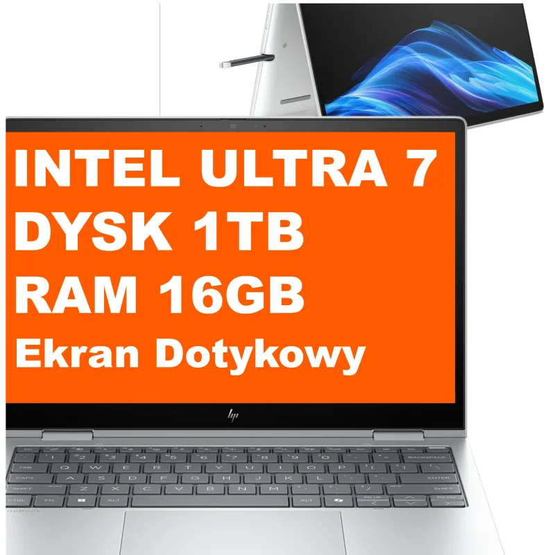 Laptop HP EliteBook 8 Flip G1i 13 / D51GFE8 / Ultra 7 / 16GB / 1TB / Intel Graphics / WUXGA / Dotyk /  Win 11 Pro / Srebrny