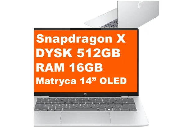 Laptop Biznesowy HP OmniBook 5 14-he0502na / C1ER7EA / Snapdragon X / 16GB / 512GB / Adreno / 2k / Win 11 / Srebrny