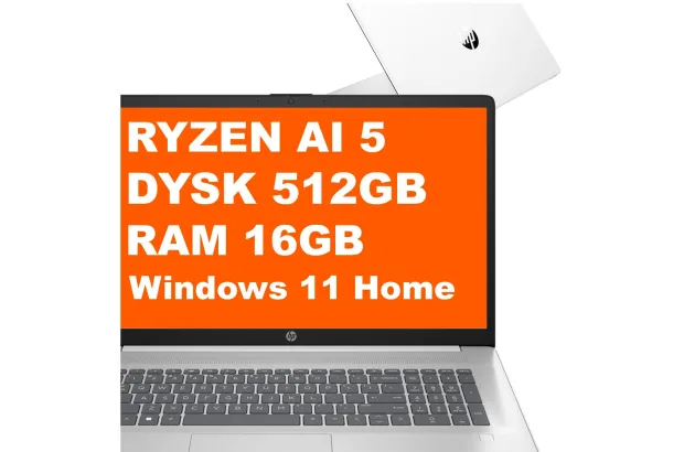 Laptop HP OmniBook 5 AI 16-ag1001na / BG3K7EA / Ryzen AI 5 / 16GB / 512GB / AMD Radeon / 2k / Win 11 / Srebrny