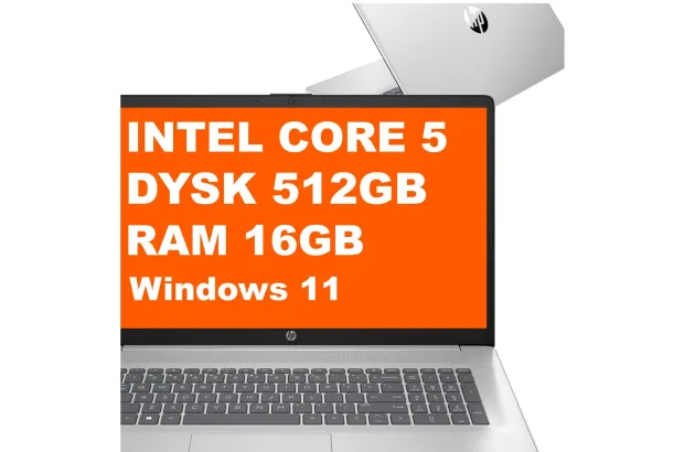Laptop HP 17-cn4009nw / CX5H9EA / Intel Core 5 / 16GB / 512GB / Intel Graphics / FullHD / Win 11 / Srebrny