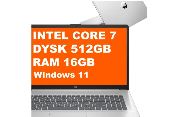 Laptop HP 17-cn4007nw / CX5H6EA / Intel Core 7 / 16GB / 512GB / Intel Graphics / FullHD / Win 11 / Srebrny