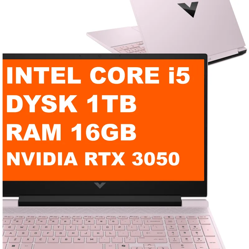 Gamingowy Laptop Victus HP 15-fa2043nw / C1LW6EA / Intel Core i5 / 16GB / SSD 1TB / RTX 3050 / FullHD / 144Hz / Win 11