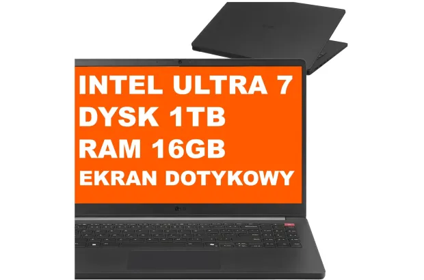Laptop LG Gram Book / 15U55T-H.AAB4U1 / Intel Core Ultra 7 / 16GB / 1TB / Intel Graphics / FullHD / Dotyk / Win 11 / Czarny