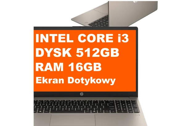 Laptop HP 15-fd0230wm / C68GJUA / Intel Core i3 / 16GB / 512GB / Intel UHD / FullHD / Dotyk / Win 11 / Kaszmirowy