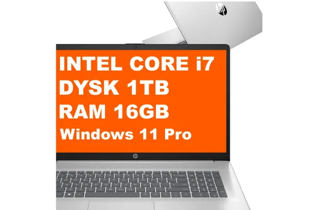 Laptop HP 17-cn3327dx / C0CM3UA / Intel Core i7 / 16GB / 1TB / Iris Xe / FullHD / Win 11 Pro / Srebrny