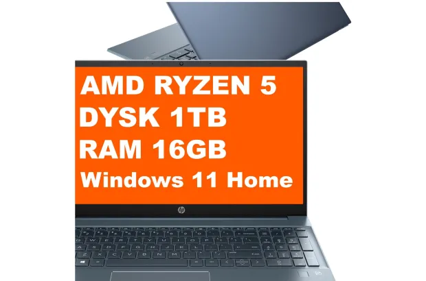 Laptop HP Pavilion 15-eh1052wm / 4J8D6UA / Ryzen 5 / 16GB / 1TB / Radeon / FullHD / Win 11 / Niebieski