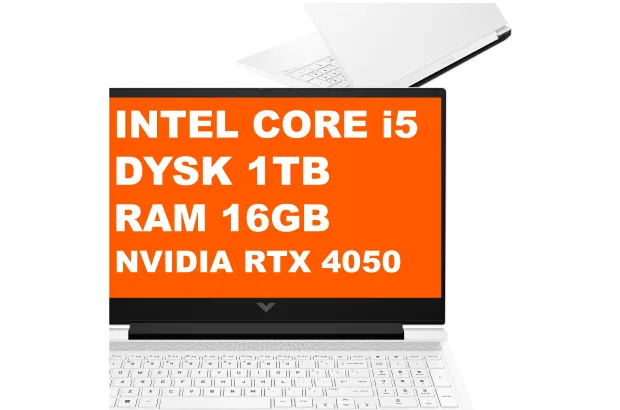 Laptop Gamingowy HP Victus 16T-R100 / C7TK0U8 / Intel i5 / 16GB / 1TB / RTX 4050 / FullHD / Win 11 / Biały