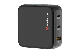 Ładowarka GaN Verbatim z wyświetlaczem 2xUSB-C 1xUSB-A...