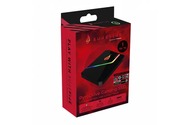 Dysk zewnętrzny SSD Verbatim Surefire Pyrodrive 1000GB, czarny, 2.5", USB 3.2 GEN 1