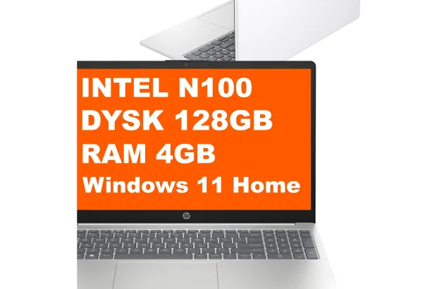 Laptop HP 15-fd0106ds / AA2J9UA / Intel N100 / 4GB / 128GB UFS / Intel UHD / HD / WIn 11 / Biały