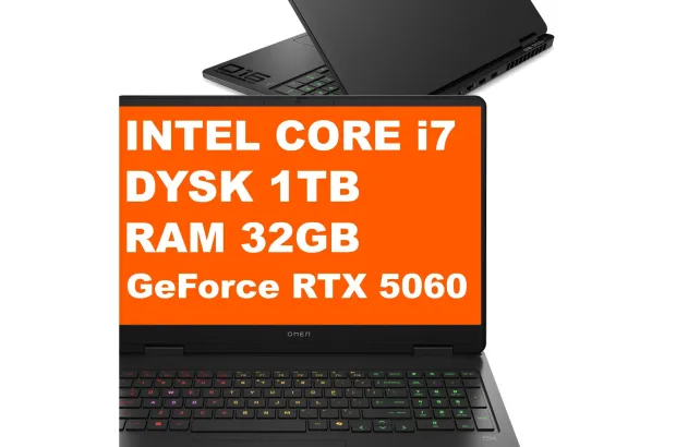 Laptop Gamingowy HP Omen 16-am0017dx / BZ0F9UA / Intel i7 / 32GB / 1TB / RTX 5060 / 2k / Win 11 / Czarny