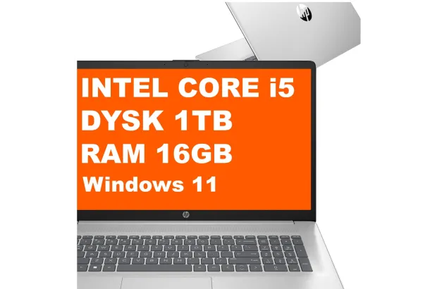 Laptop HP 17-cn3018ca / B58KVUA / Intel i5 / 16GB / 1TB / Intel Iris Xe / FullHD / Win 11 / Srebrny