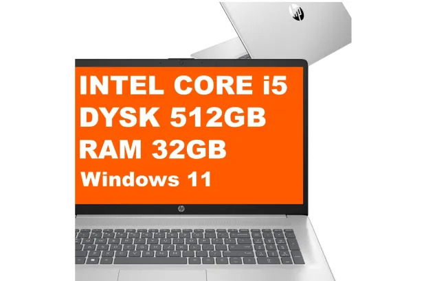 Laptop edukacyjny HP 17-cn3068cl / BD5B8UA / Intel i5-13 / 32GB / 512GB / Intel Xe / FullHD / Win 11 / Srebrny