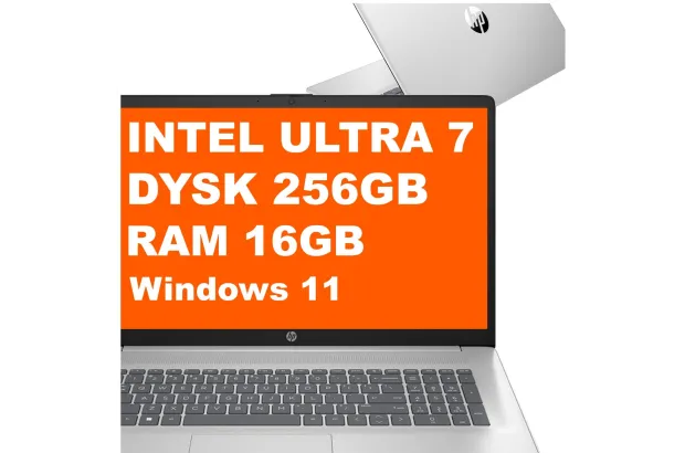 Laptop HP AI 17-cn5037nr / BE6J9UA / Ultra 7 / 16GB / 256GB / Intel Graphics / FullHD / Win 11 / Srebrny