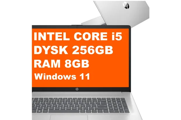 Laptop HP 17-cn3077nr / B6RX2UA / Intel i5 / 8GB / 256GB / Intel Iris Xe / HD+ / Win 11 / Srebrny