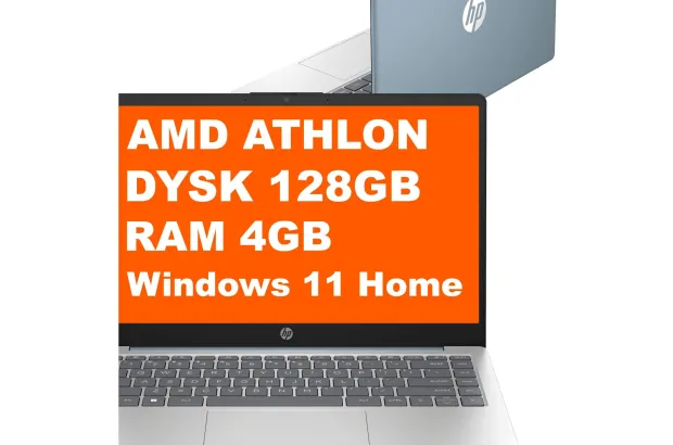 HP Laptop 14-em0002wm / CF2F1UA / AMD Athlon / 4GB / 128GB / Radeon 610M / HD / Win 11 / Niebieski