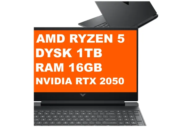 Gamingowy Laptop Victus HP 15-fb1000ca / 8G9J0UA / AMD Ryzen 5 / 16GB / SSD 1TB / RTX 2050 / FullHD / 144Hz / Win 11