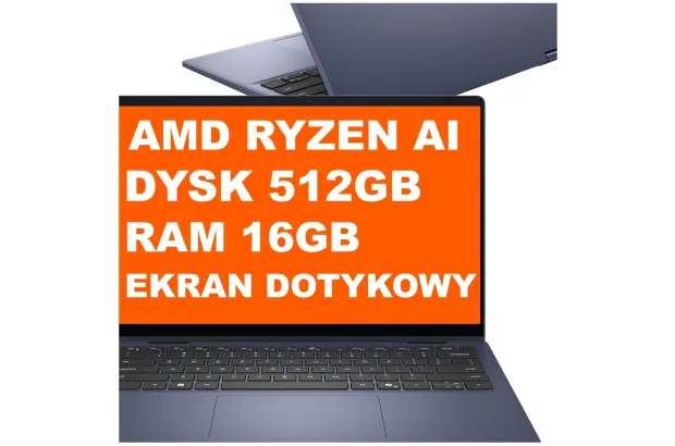 Laptop Dell 14 Plus 2w1 / LDB04255-A376BLU-PUS / Ryzen AI 5 / 16GB / 512GB / Radeon 840M / 2k / Win 11 / Niebieski