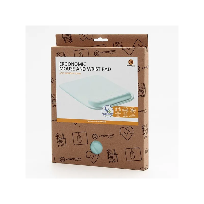 Podkładka pod mysz i nadgarstek z pianką memory Powerton ERGO PASTEL EDITION miętowa