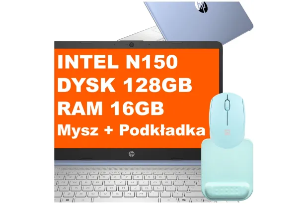 Laptop HP Stream 14-dq6012dx / B86L6UA / Intel N / 16GB / 128GB UFS / Intel Graphics / HD / Mysz / Podkładka / Win11 / Niebieski
