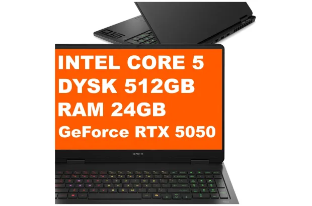Laptop Gamingowy HP OMEN 16-am0025nw / C6RU6EA / Core 5 / 24GB / 512GB / RTX 5050 / 2k / FreeDOS / Czarny