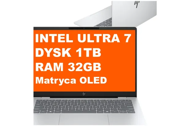 Laptop HP OmniBook 7 14-fr0674nd / BK6D6EA / Ultra 7 / 32GB / 1TB / Intel Arc / 3k / Win 11 / Srebrny