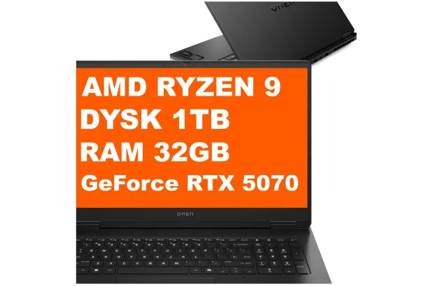 Laptop Gamingowy HP OMEN 17-db1660nd / BV5K3EA / Ryzen 9 / 32GB / 1TB / RTX 5070 / QHD / Win 11 / Czarny
